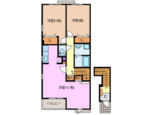 南日永駅 徒歩9分 2階の物件間取画像